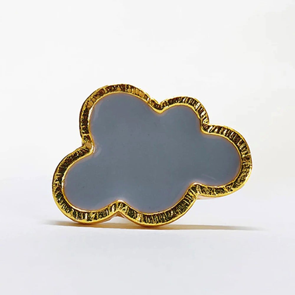 Grey Handmade Brass Cloud Knob
